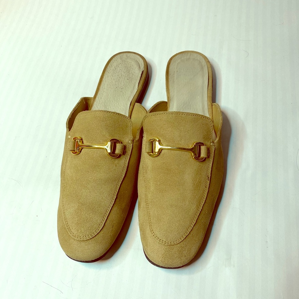 RIVER ISLAND Tan Suede Horse Bit Mule